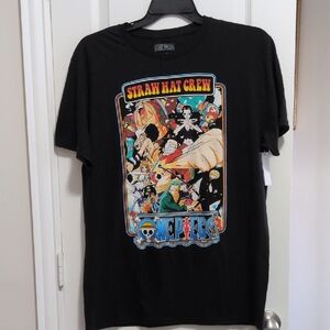 Onepiece Straw Hat Crew Black T-shirt